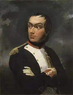 Portrait of a man in a fancy military uniform of the late 1800s