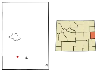 Location of Manville in Niobrara County, Wyoming