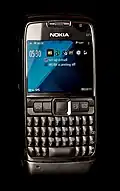 Nokia E71 with a QWERTY keyboard.