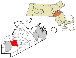 Location in Norfolk County in Massachusetts