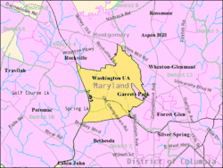 Boundaries of the North Bethesda CDP, as of 2003
