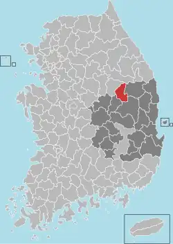 Location in South Korea