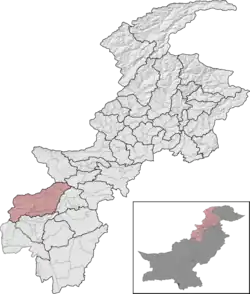 North Waziristan District (red) in Khyber Pakhtunkhwa