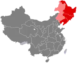 Location of Northeast China