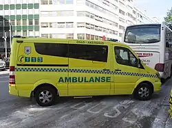 Mercedes-Benz Sprinter ambulance in service for Oslo and Akershus. The Sprinter is the most common type of ambulance in Norway.