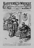 Carl Schurz's long legs were his primary exaggerated feature for the caricaturist, Nast.[f]