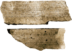 Two rectangular pieces of stone with text