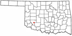 Location of Cooperton, Oklahoma