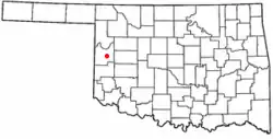 Location of Strong City, Oklahoma