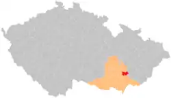 Location in the South Moravian Region within the Czech Republic