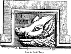 The old sign of the Boar's&nbsp;Head