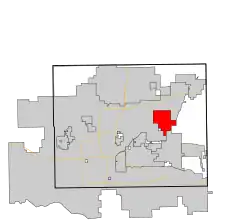 Location in Oklahoma County and the state of Oklahoma.