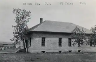 Postcard. Historic Sioux County Courthouse at Fort Yates, North Dakota.