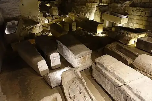 Earliest sarcophagi in the crypt