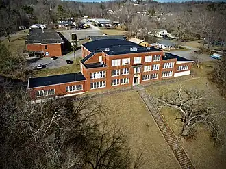 Aerial view of the Olive Hill High School campus, November 2022