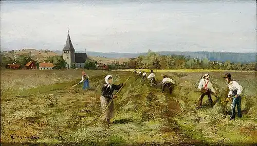 Landscape with Harvesting Farmers