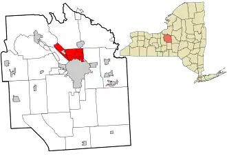 Location in Onondaga County and the state of New York.