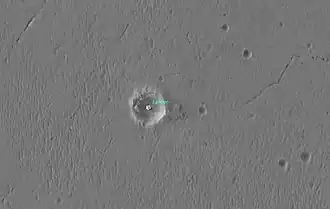 Opportunity landing site, lander, as imaged by MRO, (November 29, 2006)