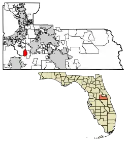 Location of Bay Hill in Orange County, Florida.