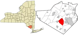 Location in Orange County and the state of New York.