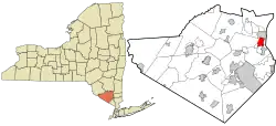 Location in Orange County and the state of New York.