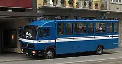 A Mercedes-Benz LK police bus used by the Zurich City Police Department in Switzerland.