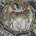 England, East Anglia. Angel playing citole in a c. 1310 illustration from the "Ormesby Psalter".