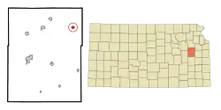 Location within Osage County and Kansas
