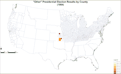 Results explicitly indicating the percentage for "other" candidate(s) in each county