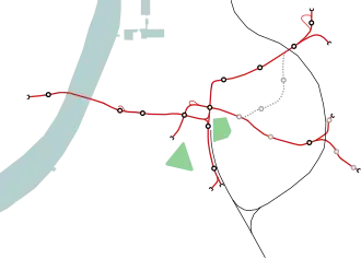 Meir is located in the Antwerp premetro network