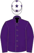 Purple, white cap, purple stars