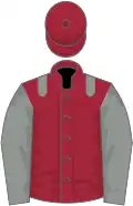 Maroon, grey epaulets and sleeves