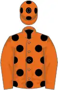 Orange, black spots, orange sleeves