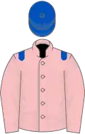 Pink, royal blue epaulets and cap