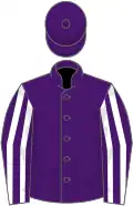Purple, white striped sleeves