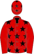 Red, black stars on body and cap