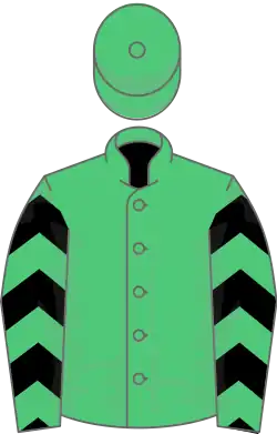 EMERALD GREEN, black chevrons on sleeves, emerald green cap