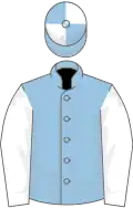Light blue, white sleeves, quartered cap