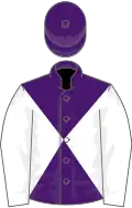 Purple and white diabolo, white sleeves, purple cap