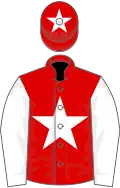 Red, white star and sleeves, star on cap