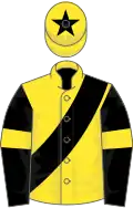 Yellow, Black sash, Black sleeves, Yellow armlets, Yellow cap, Black star