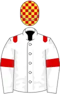 White, Red epaulets and armlets, Red and Yellow check cap
