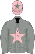Grey, pink star, pink cap, grey star