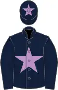 Dark blue, mauve star, dark blue sleeves, dark blue cap, mauve star