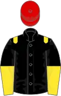 Black, yellow epaulets, halved sleeves, red cap