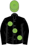 Black, large Light Green spots, Light Green cap