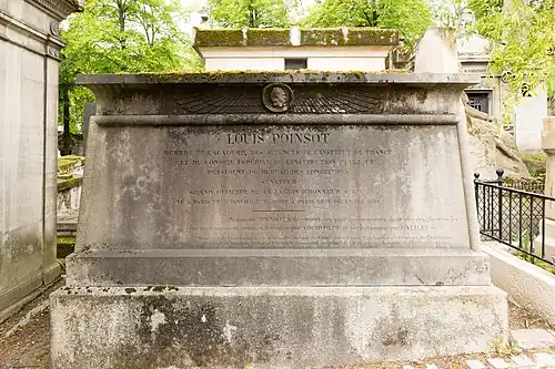 Mixed with Neoclassicism – Grave of Louis Poinsot in Père-Lachaise Cemetery in Paris, by David d'Angers, mid-19th century
