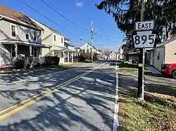 Eastbound PA 895 (Fair Road) through Summit Station