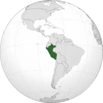 Location of&nbsp;Peru&nbsp;(dark green)