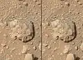 First laser spark imaged on Mars by Curiosity ("Nova" rock; July 12, 2014; video (01:07)).